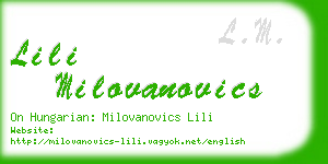 lili milovanovics business card